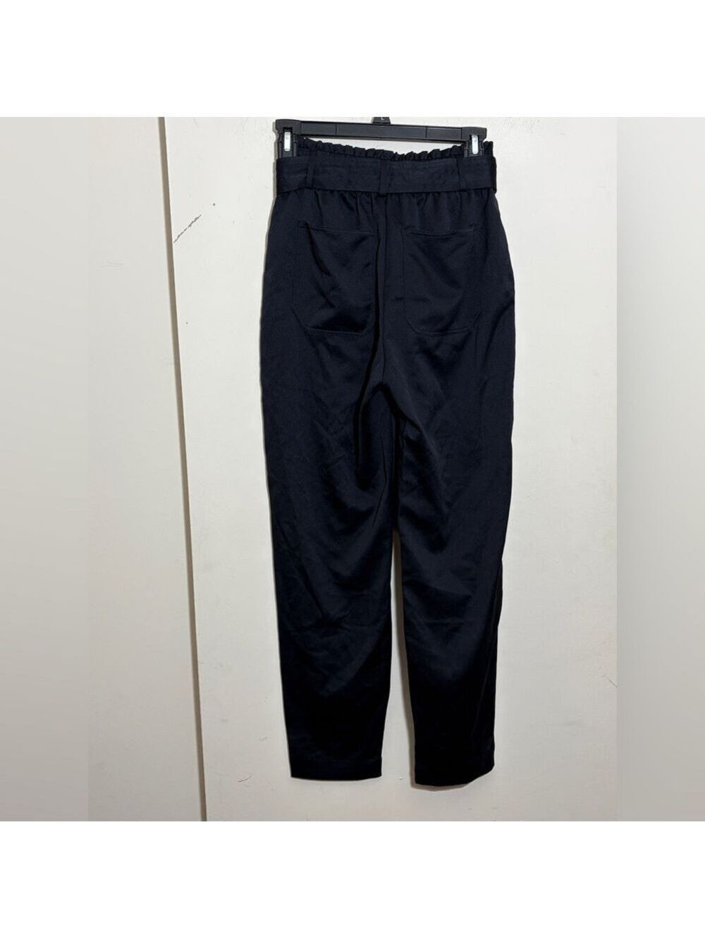 Abercrombie Black Satin Paper Bag Pants Size XS - Picture 2 of 4